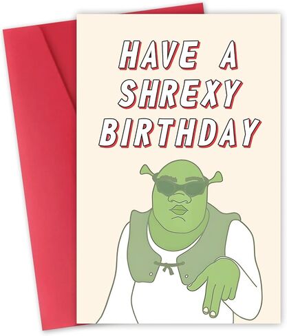 Have A Shrexy Birthday Card, Meme Card, Funny Card, Birthday Card, Old Card, New Job, in Saudi Arabia