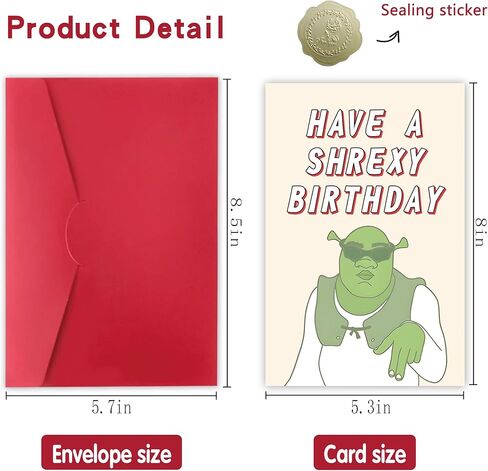 Have A Shrexy Birthday Card, Meme Card, Funny Card, Birthday Card, Old Card, New Job, in Saudi Arabia