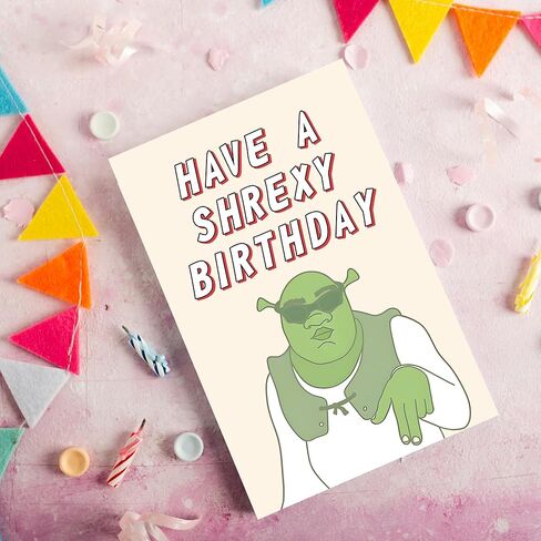 Have A Shrexy Birthday Card, Meme Card, Funny Card, Birthday Card, Old Card, New Job, in Saudi Arabia