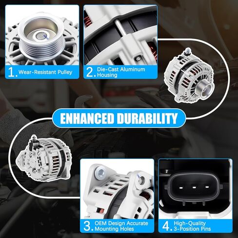 Alternator 11121 Fit for Nissan Frontier, Pathfinder, Xterra 2005-2007 4.0L V6 Automotive Replacement Alternators 23100-EA201 LR1110725 23100EA20B 23100EA20BR 11121N in Kuwait