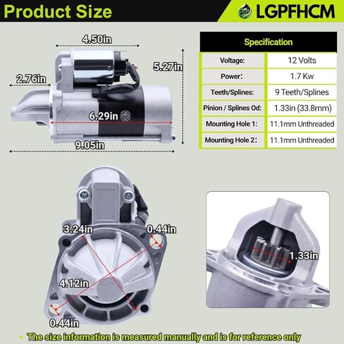 15321-63010 1532163010 12V 9T 1.7Kw Starter Motor Fit for Kubota L235 L275 L245F L245H L245DT Tractor in Saudi Arabia