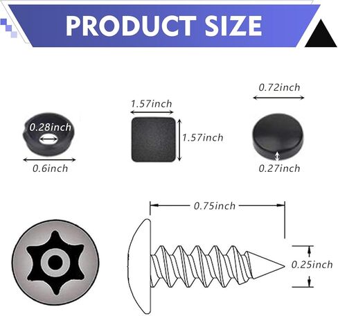 Anti Theft License Plate Screws, M6 (1/4") Tamper Proof Fastener, Stainless Steel License Plate Bolts, Anti-Theft Security Fastener Nut, Fit for Front Rear Bumper Frame Holder in Saudi Arabia