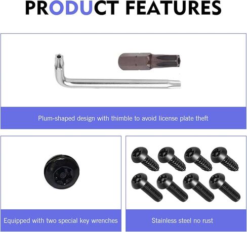 Anti Theft License Plate Screws, M6 (1/4") Tamper Proof Fastener, Stainless Steel License Plate Bolts, Anti-Theft Security Fastener Nut, Fit for Front Rear Bumper Frame Holder in Saudi Arabia