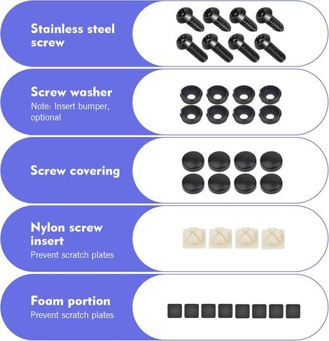 Anti Theft License Plate Screws, M6 (1/4") Tamper Proof Fastener, Stainless Steel License Plate Bolts, Anti-Theft Security Fastener Nut, Fit for Front Rear Bumper Frame Holder in Saudi Arabia