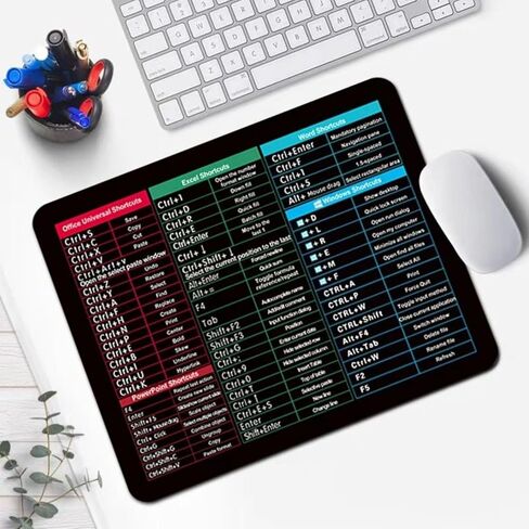 لوحة ماوس ذات مفاتيح قصيرة للمكتب والألعاب، حصيرة مكتب كبيرة ممتدة مع اختصارات Excel وWindows، قاعدة مطاطية مقاومة للماء غير قابلة للانزلاق مع حواف مخيطة، دليل مرجعي للإنتاجية in Kuwait