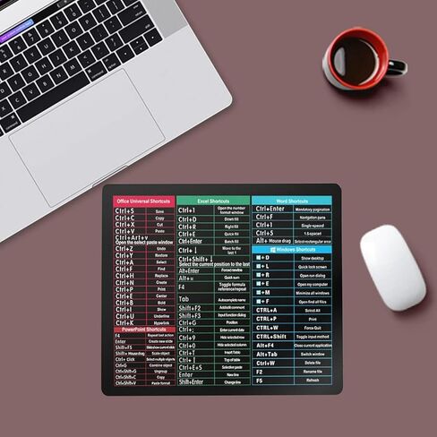 لوحة ماوس ذات مفاتيح قصيرة للمكتب والألعاب، حصيرة مكتب كبيرة ممتدة مع اختصارات Excel وWindows، قاعدة مطاطية مقاومة للماء غير قابلة للانزلاق مع حواف مخيطة، دليل مرجعي للإنتاجية in Kuwait