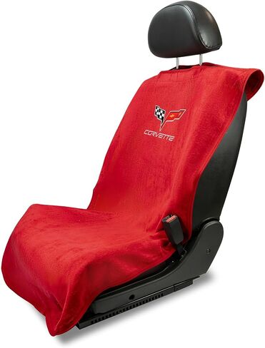 غطاء مقعد كورفيت C6 باللون الأحمر من Seat Armor Towel2GO - مناسب عالمي وناعم ويمكن غسله في الغسالة - سهل التركيب، غطاء مقعد متعدد الأغراض in Kuwait