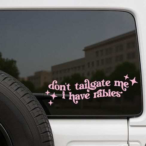 2 PCS Funny Sticker – Don’t Tailgate Me I Have Rabies, Hilarious Vinyl Quote Decal, Humor Gift, Stocking Stuffer, Secret Santa & White Elephant Party Favor in Saudi Arabia