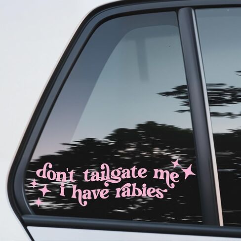 2 PCS Funny Sticker – Don’t Tailgate Me I Have Rabies, Hilarious Vinyl Quote Decal, Humor Gift, Stocking Stuffer, Secret Santa & White Elephant Party Favor in Saudi Arabia