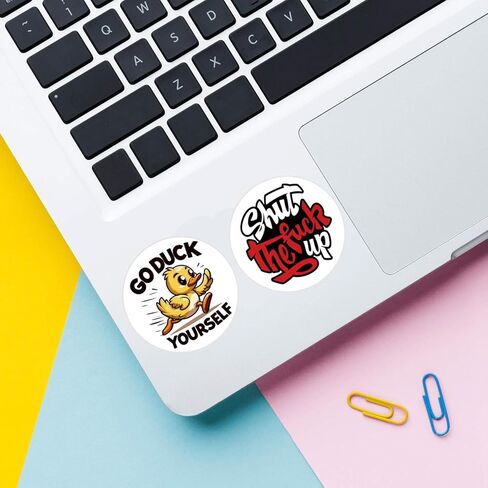 500 قطعة من ملصقات F Word مقاس 1.5 بوصة - 8 أنماط مضحكة ورائعة للطباعة الرسومية الهجومية - سهلة اللصق وقابلة للإزالة لأكواب نافذة سجل القصاصات وزجاجات المياه والكمبيوتر المحمول للمراهقين in Kuwait