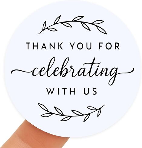 Thank You Stickers Wedding Favor Labels: Strong Adhesive Elegant Greenery Design Matte Finish - 120 Pcs 1.6" Round Adhesive Seals for Envelopes Glass Jars Boxes Bags Bridal Shower in Saudi Arabia