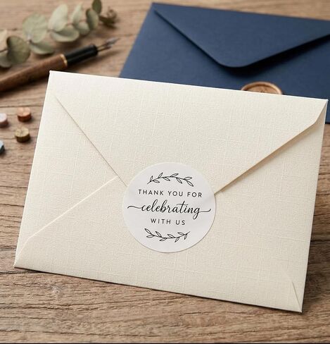Thank You Stickers Wedding Favor Labels: Strong Adhesive Elegant Greenery Design Matte Finish - 120 Pcs 1.6" Round Adhesive Seals for Envelopes Glass Jars Boxes Bags Bridal Shower in Saudi Arabia