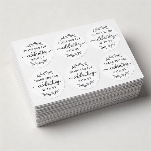 Thank You Stickers Wedding Favor Labels: Strong Adhesive Elegant Greenery Design Matte Finish - 120 Pcs 1.6" Round Adhesive Seals for Envelopes Glass Jars Boxes Bags Bridal Shower in Saudi Arabia