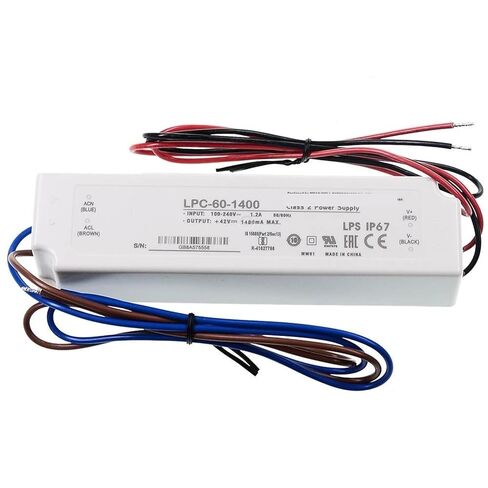 1pcs LPC-60 Series LPC-60-1050 LPC-60-1400 LPC-60-1750 Single Output Switching Power Supply IP67 Outdoor LED Lighting Power(LPC-60-1050) in Saudi Arabia
