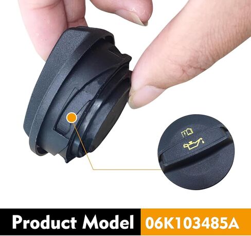 Engine Oil Filler Cap Cover, Leak-proof Oil Cap Sealing Cover, Replacement OEM #06K103485A, Compatible with VW (Black) in Saudi Arabia