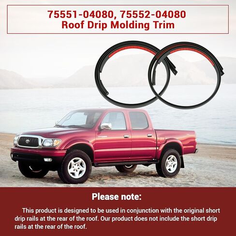 Roof Drip Molding Weatherstrip Compatible with Toyota Tacoma Roof Drip Molding Trim of Double CAB 2016-2023, 75552-04080 75551-04081 Weatherstrip Seal Kit Replace 75552-04081 75551-04080 75552-04082 in Saudi Arabia