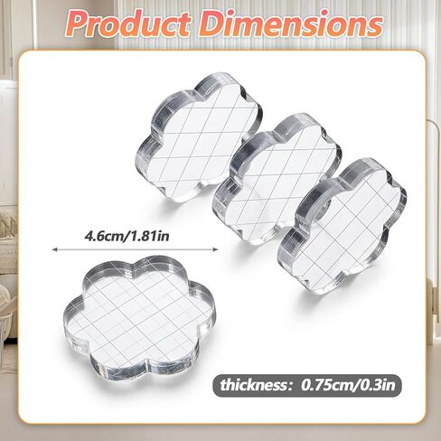 8 Pcs Acrylic Stamping Blocks,Clear Acrylic Stamp Block,Flowers Acrylics Blocks for Stamping,for Scrapbooking Crafts Card Making, Assorted Sizes(1.81x1.97 in) in Saudi Arabia