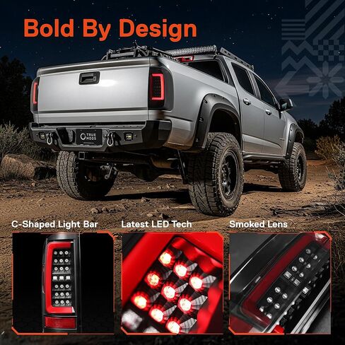 TRUE MODS مدخن كامل LED استبدال مجموعة الضوء الخلفي لـ 2015-2022 Chevy Colorado Base WT LT Z71 ZR2 ما بعد البيع مخصص للسائق والراكب الجانب الخلفي الفرامل بدوره إشارة المصباح الخلفي المصباح in Kuwait