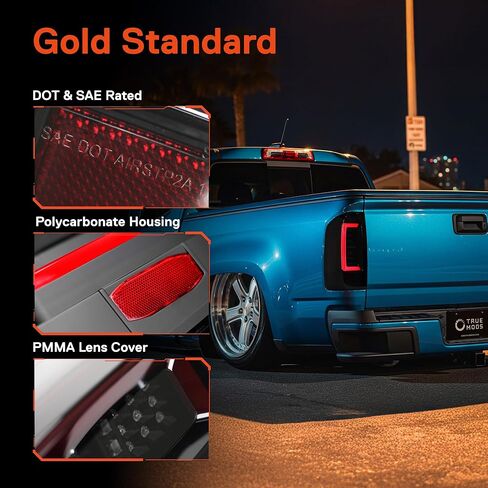TRUE MODS مدخن كامل LED استبدال مجموعة الضوء الخلفي لـ 2015-2022 Chevy Colorado Base WT LT Z71 ZR2 ما بعد البيع مخصص للسائق والراكب الجانب الخلفي الفرامل بدوره إشارة المصباح الخلفي المصباح in Kuwait