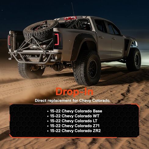 TRUE MODS مدخن كامل LED استبدال مجموعة الضوء الخلفي لـ 2015-2022 Chevy Colorado Base WT LT Z71 ZR2 ما بعد البيع مخصص للسائق والراكب الجانب الخلفي الفرامل بدوره إشارة المصباح الخلفي المصباح in Kuwait