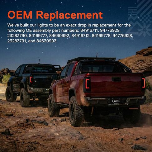 TRUE MODS مدخن كامل LED استبدال مجموعة الضوء الخلفي لـ 2015-2022 Chevy Colorado Base WT LT Z71 ZR2 ما بعد البيع مخصص للسائق والراكب الجانب الخلفي الفرامل بدوره إشارة المصباح الخلفي المصباح in Kuwait