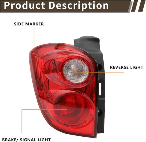 مجموعة ضوء الذيل متوافقة مع 2010 2011 2012 2013 2014 2015 Chevy Equinox الجانب الأيسر للسائق مصباح خلفي للفرامل الهالوجين يستبدل 20841505,22759316، GM2800242 in Kuwait