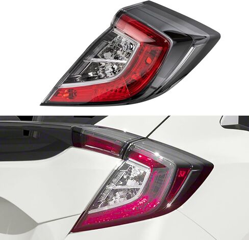 Tail Light Assembly For Honda Civic Hatchback 2017-2021 and For Honda Civic Type R 2017-2019, 33500TGGA02 HO2805116, Halogen Rear Taillight Direct Replacement (Right Passenger Side) in Saudi Arabia