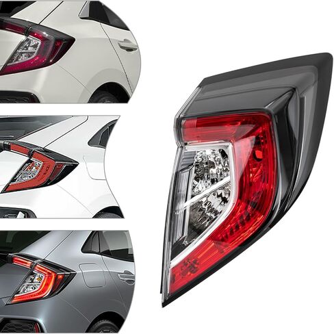 Tail Light Assembly For Honda Civic Hatchback 2017-2021 and For Honda Civic Type R 2017-2019, 33500TGGA02 HO2805116, Halogen Rear Taillight Direct Replacement (Right Passenger Side) in Saudi Arabia