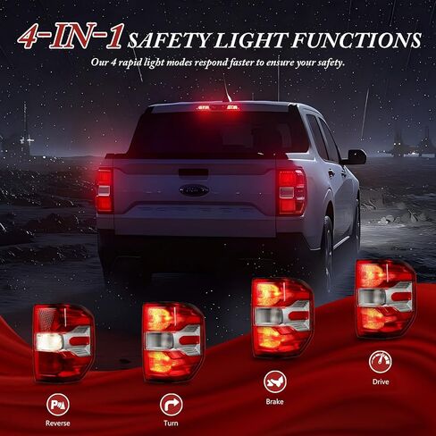 Halogen Left Tail Light without Blind spot Compatible With Ford Maverick XL/XLT 2022-2024 Replace# NZ6Z-13404-A FO2801288 in Saudi Arabia