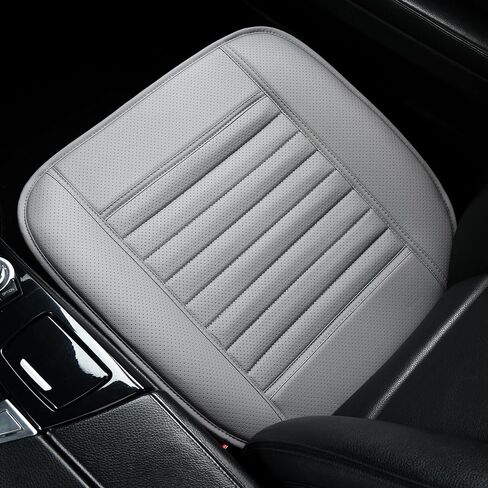 1pc Edge Wrapping Comfortable Car Front Seat Cover Cushion Pad Mat Protector, Anti-Slip Bottom Seat Cushion Cover for Auto with PU Leather(Gray) in Saudi Arabia