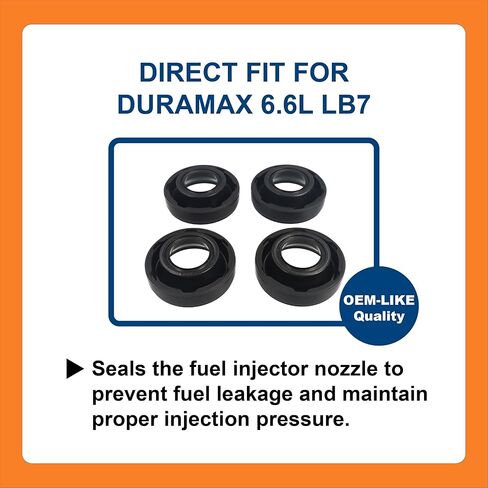 BTS-97225457K4 ختم فوهة حاقن الوقود، متوافق مع محرك GM Duramax 6.6L LB7، 2001-2004، 4 قطع بديلة لما بعد البيع لـ OEM 97225457، Tobera de Inyector de Combustible in Kuwait