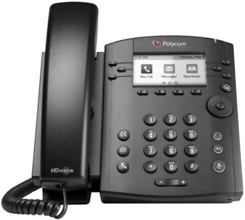 هاتف مكتبي POLYCOM VVX 300 مكون من 6 خطوط مع صوت عالي الدقة PoE بدون طاقة Su (متجدد) in Kuwait