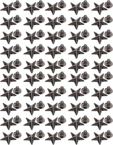 Jeanoko Star Shape Rivet Durable Stud Button for Clothing Bags 50Pcs 0.6in Zinc Alloy Crafts Rivet for Clothing Bags (Silver Black) in Saudi Arabia