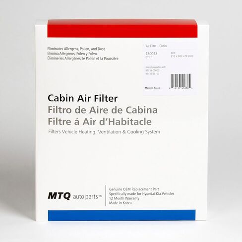 S8C79-AC000 / 97133-S8000, 280023 MTQ Cabin Air Filter Compatible with Palisade 2020-2025, Made in Korea in Saudi Arabia