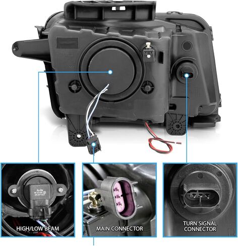 AmeriLite for 2010-2013 Chevy Camaro 2Dr Halogen Type Black Xtreme LED Tube Bar مع زوج المصابيح الأمامية لجهاز العرض - جانب الركاب والسائق in Kuwait