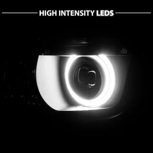 AmeriLite for 2010-2013 Chevy Camaro 2Dr Halogen Type Black Xtreme LED Tube Bar مع زوج المصابيح الأمامية لجهاز العرض - جانب الركاب والسائق in Kuwait