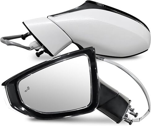 11Pins White Mirror Left Driver Side Heated Compatible with Lexus ES300h and ES350 2019-2022 Mirror with Blind Spot Memory Function LED Turn Signal Light Power Adjustable Manual Folding in Saudi Arabia