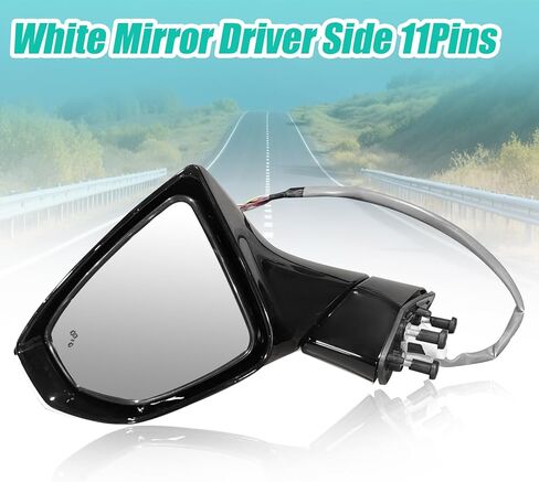 11Pins White Mirror Left Driver Side Heated Compatible with Lexus ES300h and ES350 2019-2022 Mirror with Blind Spot Memory Function LED Turn Signal Light Power Adjustable Manual Folding in Saudi Arabia