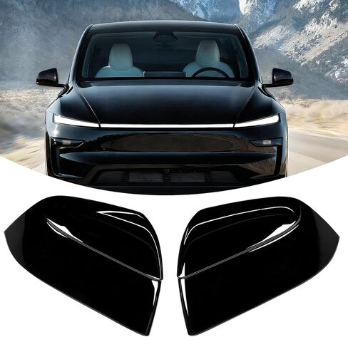 Compatible with Tesla Model Y Juniper 2025-2026 Side Mirror Covers 2PCS, Exterior Left Driver and Right Passenger Side Rear View Mirror Caps (Solid Black) 1963538D4B 1963539D4B in Saudi Arabia