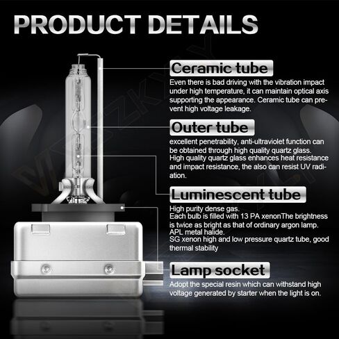 Compatible with Cadillac Escalade 2003 2004 2005 2006 D1S HID Xenon Headlight Bulbs,350% Brightness,High Low xenon white Light Bulb,6000K,Plug and Play,Pack of 2 in Saudi Arabia