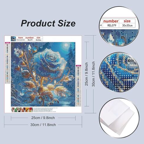 Reluohuo Rose Diamond Painting Kits for Adults Flower, 5D DIY Diamond Art Kits for Beginners Round Full Drill Diamond Painting for Home Wall Decoration, 12×12 Inch in Saudi Arabia