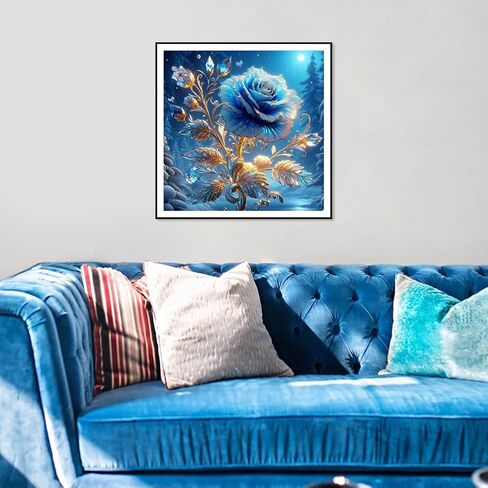 Reluohuo Rose Diamond Painting Kits for Adults Flower, 5D DIY Diamond Art Kits for Beginners Round Full Drill Diamond Painting for Home Wall Decoration, 12×12 Inch in Saudi Arabia
