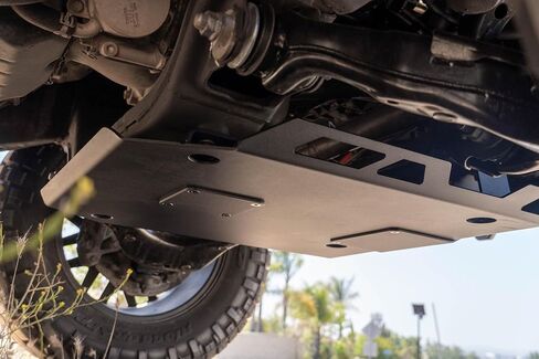 DV8 Front Skid Plate for 2016-2023 Toyota Tacoma | Features Oil Filter & Drain Bolt Access Covers | Pairs with DV8 Front Bumpers for 3rd Gen Tacoma | Fully Bolt-On | Micro-Texture Black Powder Coat in Kuwait