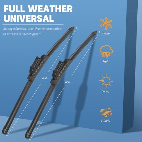 Replacement for 2009-2018 Volvo XC60 - MIKKUPPA 26"+20" Windshield Wipers - All Season Wiper Blades, Pack of 2 in Kuwait