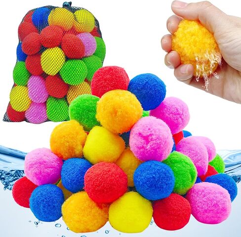 60PCS Reusable Water Balloons,Soft Splash Balls for Backyard Beach Pool,Water Toys for Adults Boys and Girls,Reusable Water Toys for Summer Fun and Family Activities in Saudi Arabia