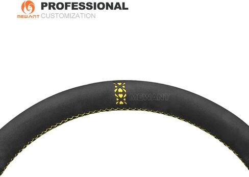 MEWANT Hand DIY Breathable Black Suede Car Steering Wheel Cover for Honda Accord 7 2003-2007 Steering Wheel Accessories for Honda Accord 7 in Kuwait