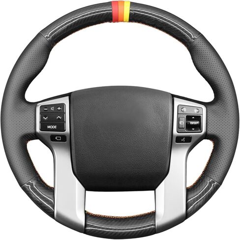 MEWANT Hand Stitch Steering Wheel Cover for Toyota 4Runner 2010-2024/Tacoma 2012-2023/Tundra 2014-2021/Sequoia 2014-2022/Land Cruiser Prado 150Series, Custom Fit DIY Wrap Interior Accessories in Kuwait