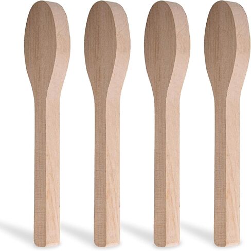 Wood Carving Spoon Blank, 4PCS Unfinished Wood Carving Spoon, Smooth BassWood Blanks for Whittling Crafts, Wooden Blocks for Kids Adults(10'' x 2'') in Saudi Arabia