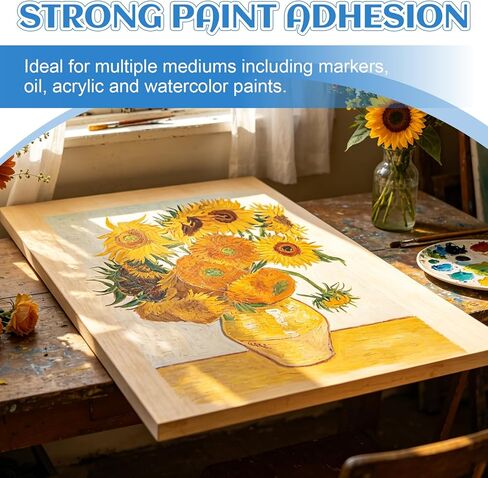 ESRICH 12x16 Inch Wood Panels for Painting, 2 Pack Craft Wood Canvas Boards, Blank Unfinished Wooden Art Board for DIY Art Creations Such as Painting, Acrylic Pouring, Resin, Burning, Collage, etc. in Kuwait