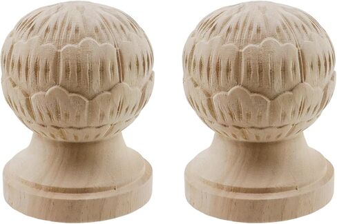 Unfinished Wood Finials,5.9" Tall x 3.15" Wide Decorative Finials for Curtain Rod Staircases DIY Crafts Wooden Finials for Indoor Use Home Decor in Kuwait